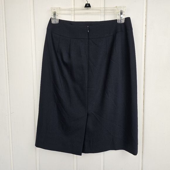 Talbots Vintage Navy Blue Wool Lined Pencil Skirt Business Casual Size 2P - Picture 5 of 8